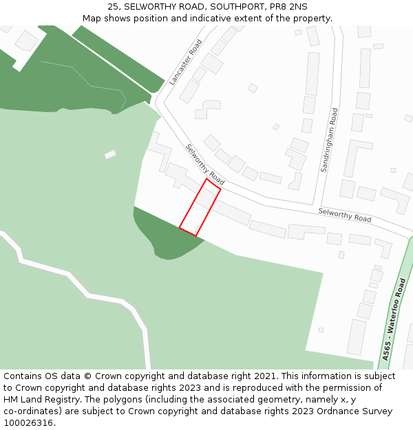 25, SELWORTHY ROAD, SOUTHPORT, PR8 2NS: Location map and indicative extent of plot