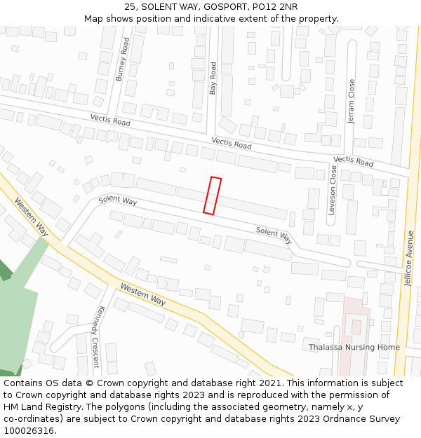 25, SOLENT WAY, GOSPORT, PO12 2NR: Location map and indicative extent of plot