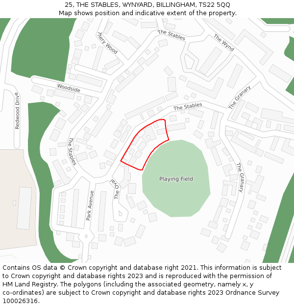 25, THE STABLES, WYNYARD, BILLINGHAM, TS22 5QQ: Location map and indicative extent of plot