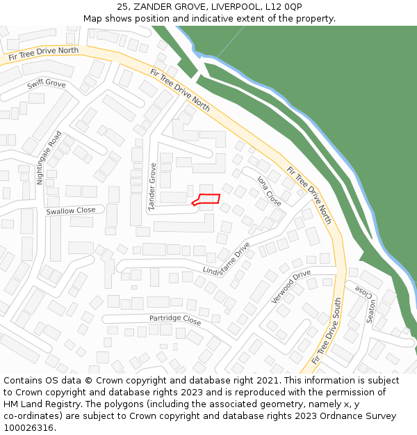 25, ZANDER GROVE, LIVERPOOL, L12 0QP: Location map and indicative extent of plot