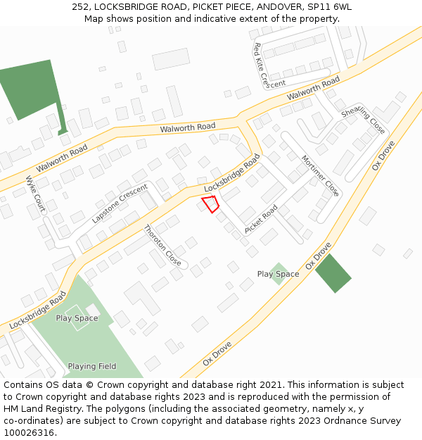 252, LOCKSBRIDGE ROAD, PICKET PIECE, ANDOVER, SP11 6WL: Location map and indicative extent of plot