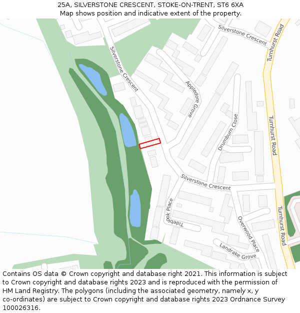 25A, SILVERSTONE CRESCENT, STOKE-ON-TRENT, ST6 6XA: Location map and indicative extent of plot