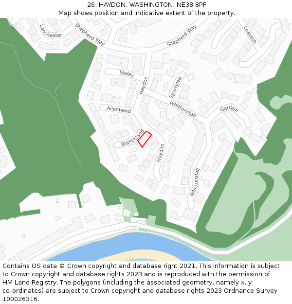 26, HAYDON, WASHINGTON, NE38 8PF: Location map and indicative extent of plot