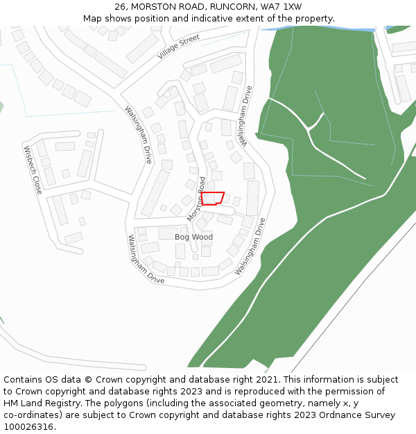 26, MORSTON ROAD, RUNCORN, WA7 1XW: Location map and indicative extent of plot