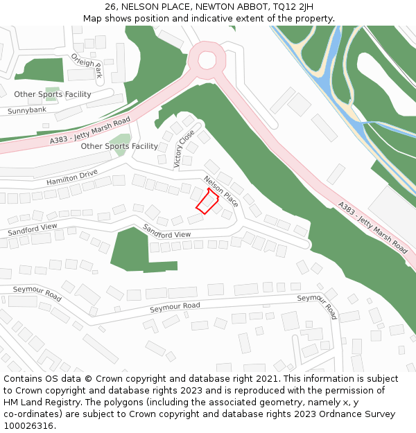 26, NELSON PLACE, NEWTON ABBOT, TQ12 2JH: Location map and indicative extent of plot