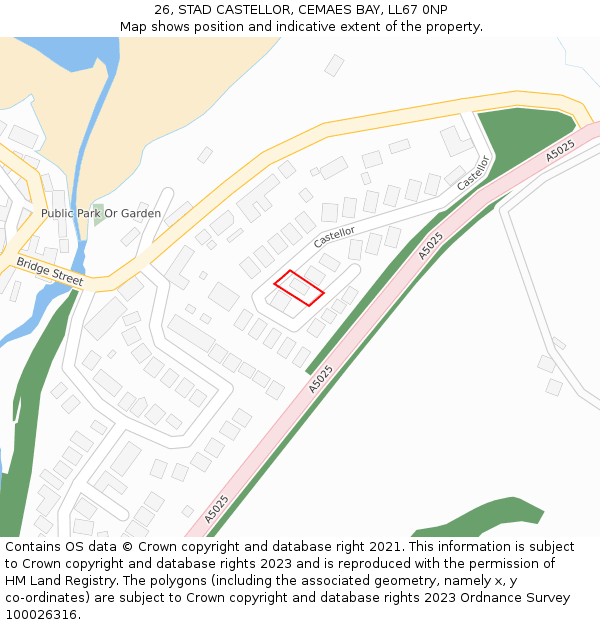 26, STAD CASTELLOR, CEMAES BAY, LL67 0NP: Location map and indicative extent of plot