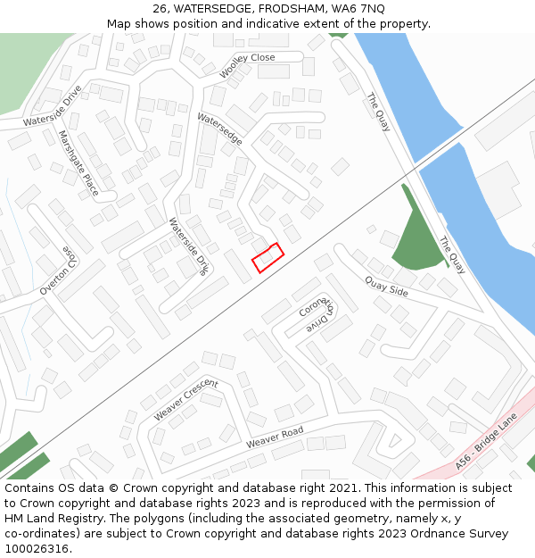 26, WATERSEDGE, FRODSHAM, WA6 7NQ: Location map and indicative extent of plot