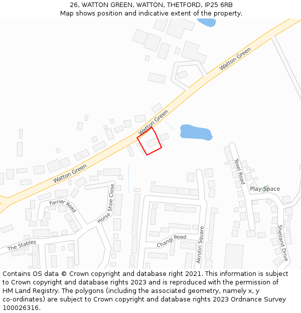 26, WATTON GREEN, WATTON, THETFORD, IP25 6RB: Location map and indicative extent of plot