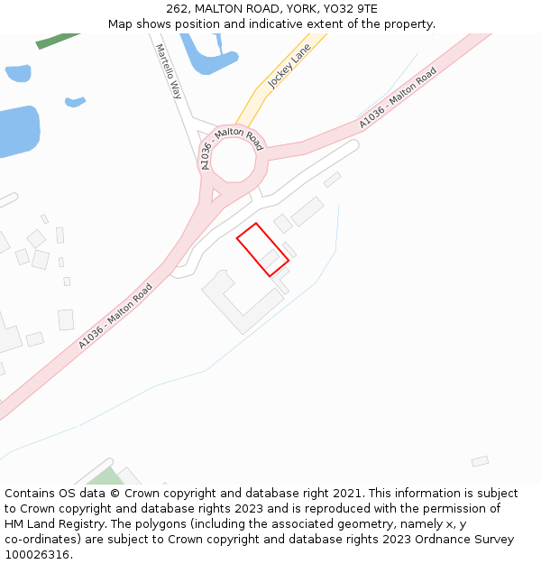 262, MALTON ROAD, YORK, YO32 9TE: Location map and indicative extent of plot