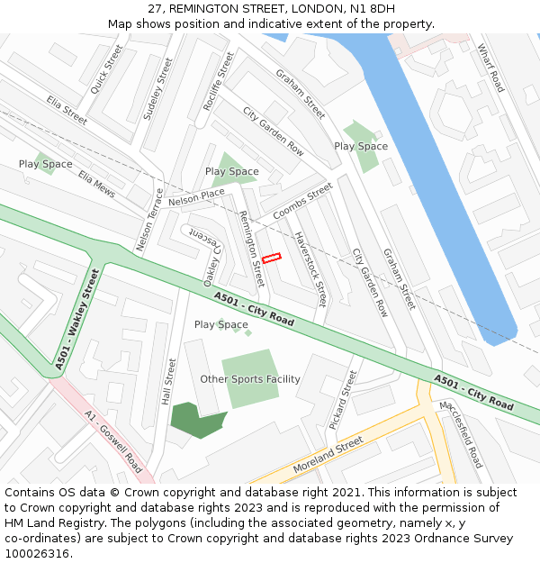 27, REMINGTON STREET, LONDON, N1 8DH: Location map and indicative extent of plot