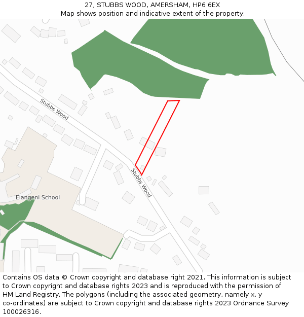 27, STUBBS WOOD, AMERSHAM, HP6 6EX: Location map and indicative extent of plot