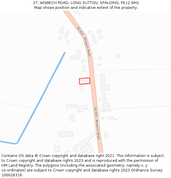 27, WISBECH ROAD, LONG SUTTON, SPALDING, PE12 9AG: Location map and indicative extent of plot