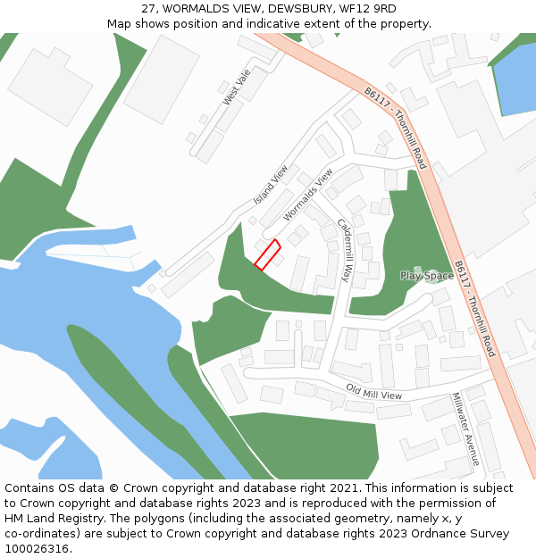 27, WORMALDS VIEW, DEWSBURY, WF12 9RD: Location map and indicative extent of plot