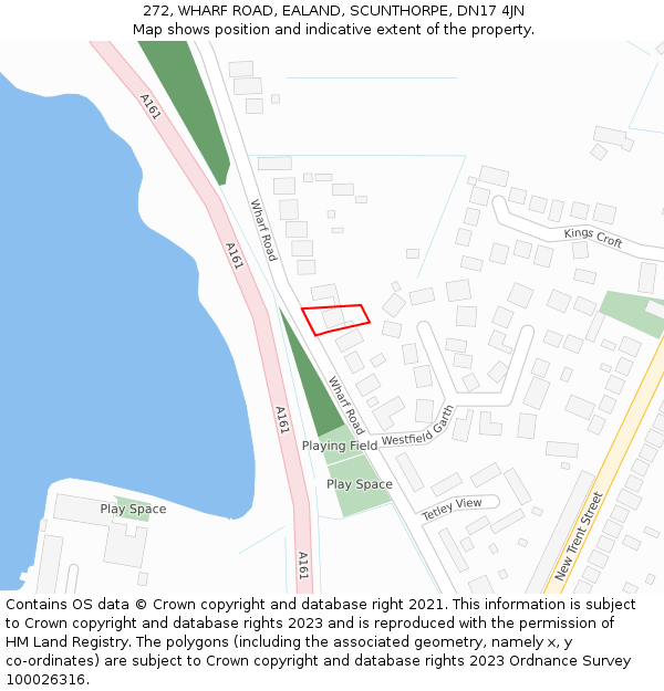 272, WHARF ROAD, EALAND, SCUNTHORPE, DN17 4JN: Location map and indicative extent of plot