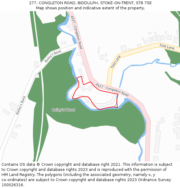 277, CONGLETON ROAD, BIDDULPH, STOKE-ON-TRENT, ST8 7SE: Location map and indicative extent of plot