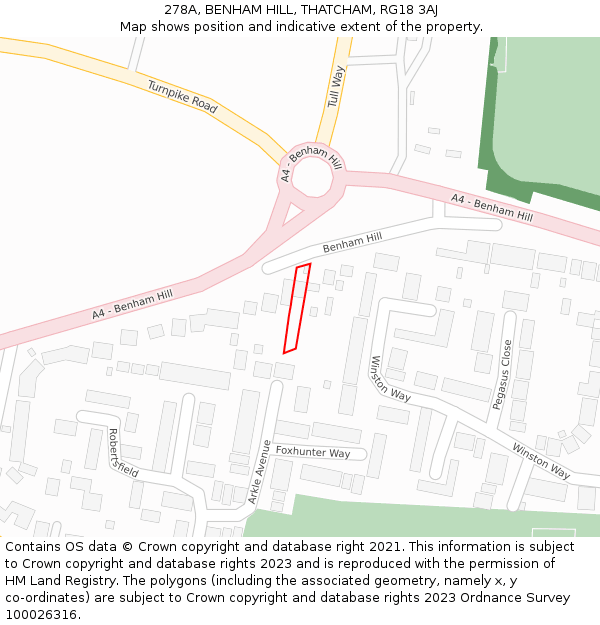 278A, BENHAM HILL, THATCHAM, RG18 3AJ: Location map and indicative extent of plot