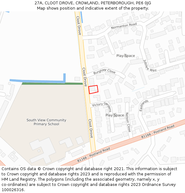 27A, CLOOT DROVE, CROWLAND, PETERBOROUGH, PE6 0JG: Location map and indicative extent of plot