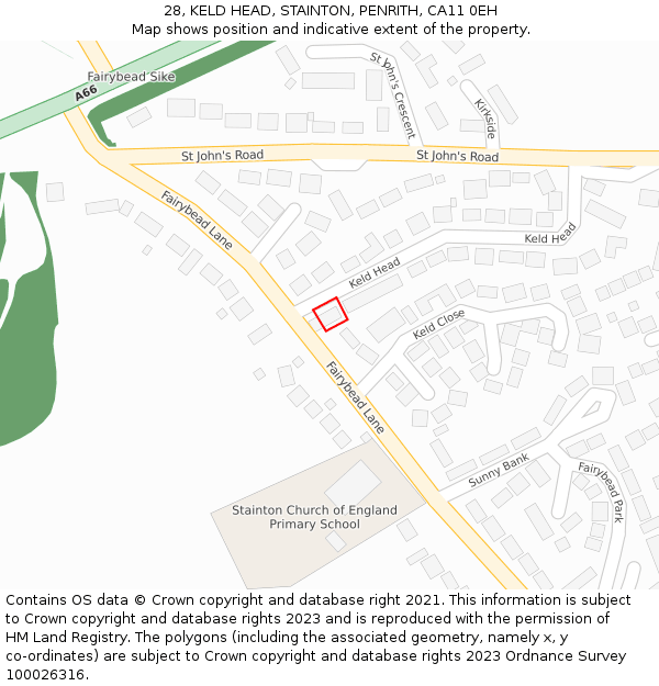 28, KELD HEAD, STAINTON, PENRITH, CA11 0EH: Location map and indicative extent of plot