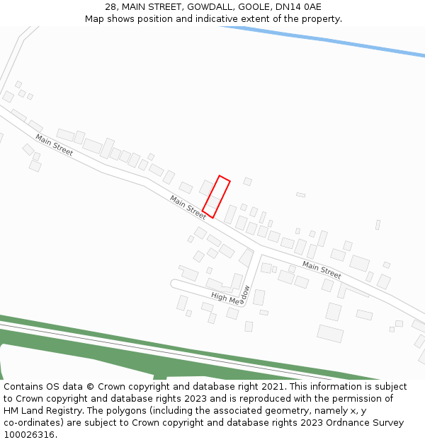 28, MAIN STREET, GOWDALL, GOOLE, DN14 0AE: Location map and indicative extent of plot