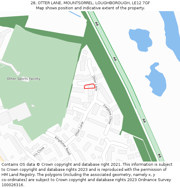 28, OTTER LANE, MOUNTSORREL, LOUGHBOROUGH, LE12 7GF: Location map and indicative extent of plot