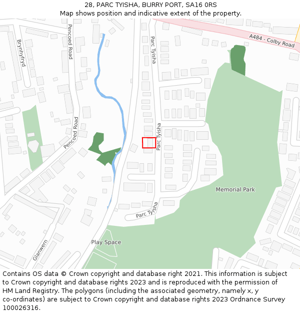 28, PARC TYISHA, BURRY PORT, SA16 0RS: Location map and indicative extent of plot