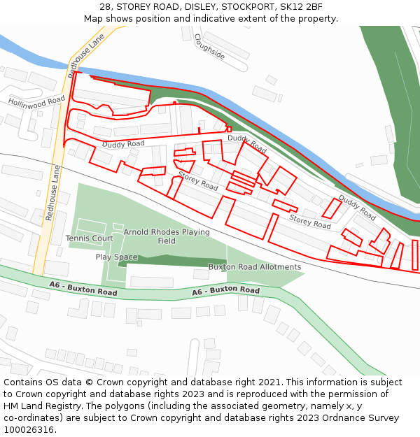 28, STOREY ROAD, DISLEY, STOCKPORT, SK12 2BF: Location map and indicative extent of plot