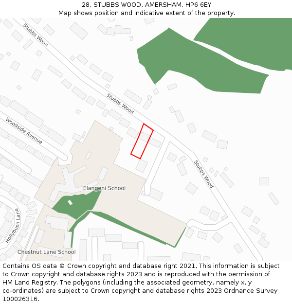 28, STUBBS WOOD, AMERSHAM, HP6 6EY: Location map and indicative extent of plot