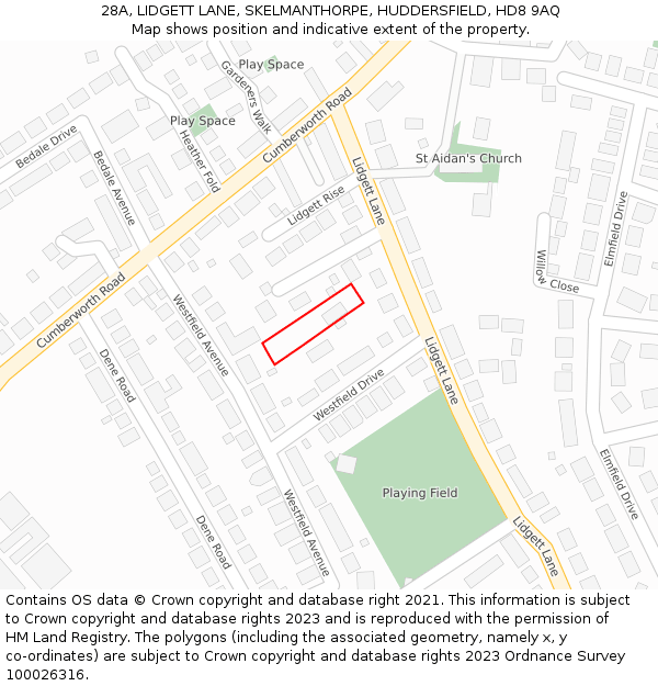28A, LIDGETT LANE, SKELMANTHORPE, HUDDERSFIELD, HD8 9AQ: Location map and indicative extent of plot