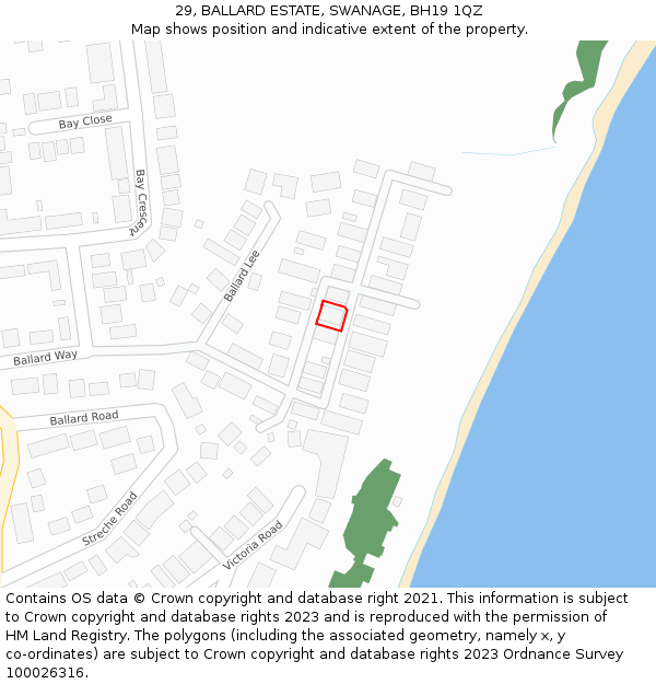 29, BALLARD ESTATE, SWANAGE, BH19 1QZ: Location map and indicative extent of plot