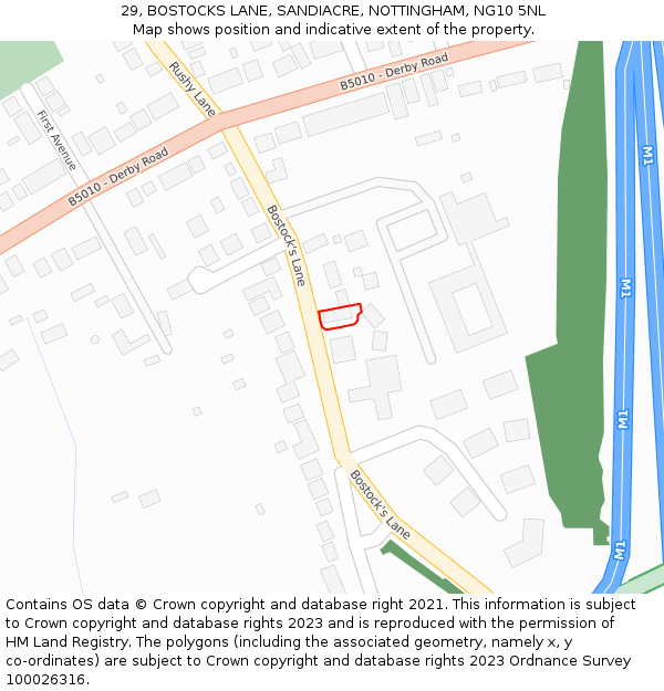 29, BOSTOCKS LANE, SANDIACRE, NOTTINGHAM, NG10 5NL: Location map and indicative extent of plot