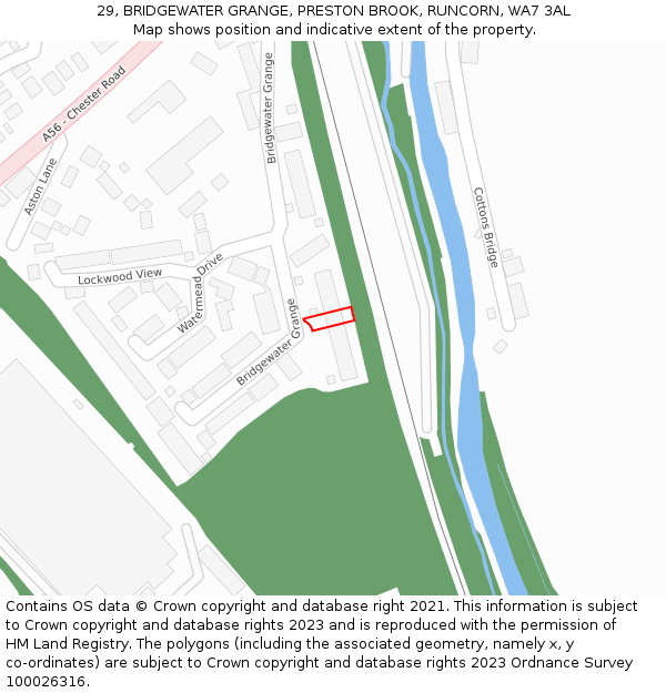 29, BRIDGEWATER GRANGE, PRESTON BROOK, RUNCORN, WA7 3AL: Location map and indicative extent of plot