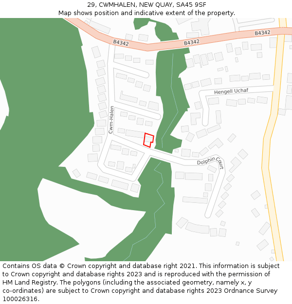 29, CWMHALEN, NEW QUAY, SA45 9SF: Location map and indicative extent of plot