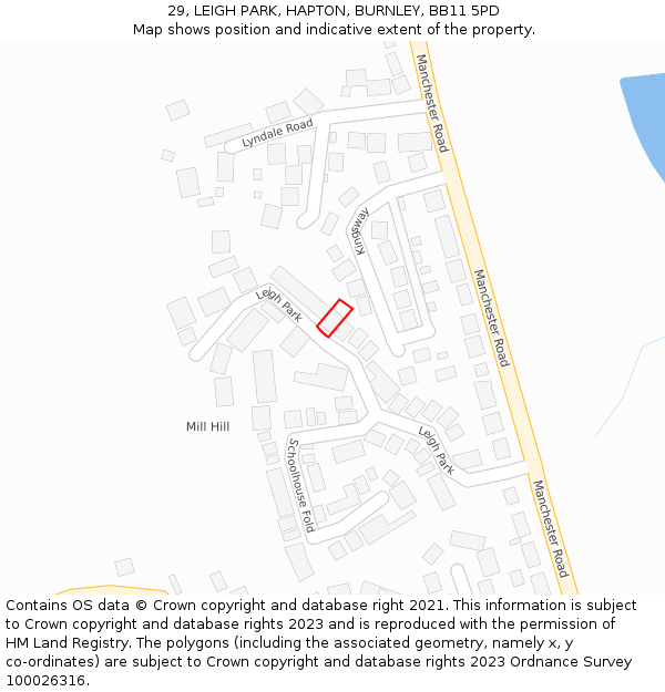 29, LEIGH PARK, HAPTON, BURNLEY, BB11 5PD: Location map and indicative extent of plot