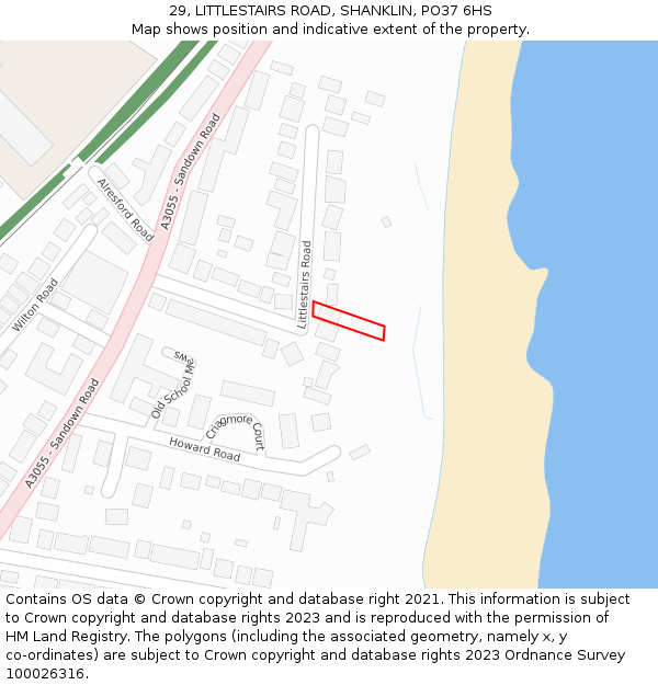 29, LITTLESTAIRS ROAD, SHANKLIN, PO37 6HS: Location map and indicative extent of plot