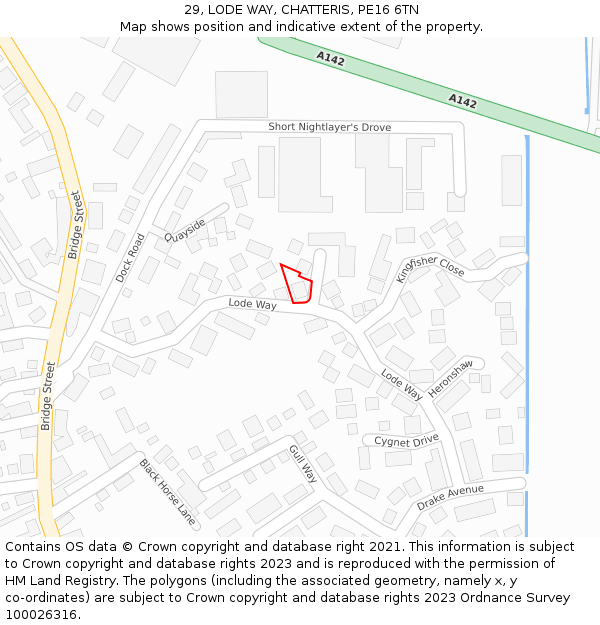 29, LODE WAY, CHATTERIS, PE16 6TN: Location map and indicative extent of plot