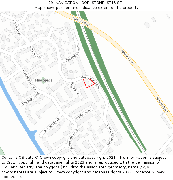 29, NAVIGATION LOOP, STONE, ST15 8ZH: Location map and indicative extent of plot