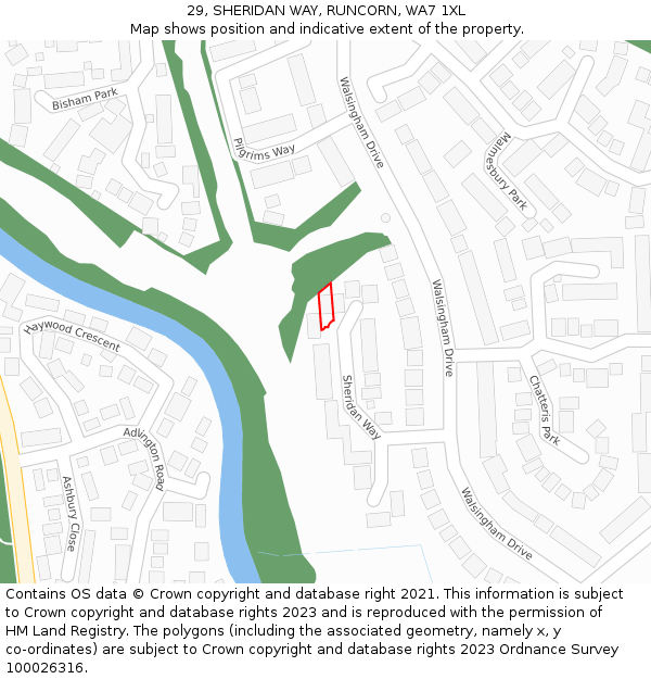 29, SHERIDAN WAY, RUNCORN, WA7 1XL: Location map and indicative extent of plot