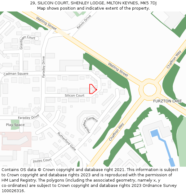 29, SILICON COURT, SHENLEY LODGE, MILTON KEYNES, MK5 7DJ: Location map and indicative extent of plot