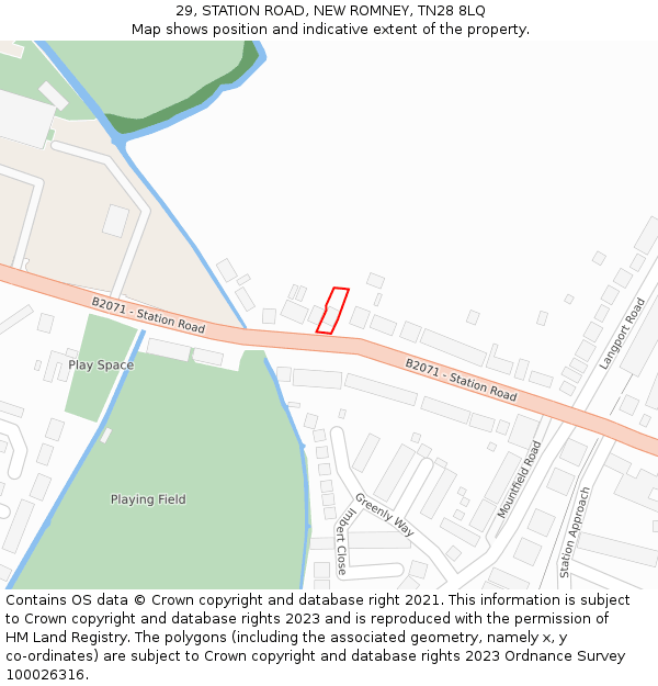 29, STATION ROAD, NEW ROMNEY, TN28 8LQ: Location map and indicative extent of plot