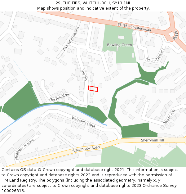 29, THE FIRS, WHITCHURCH, SY13 1NL: Location map and indicative extent of plot