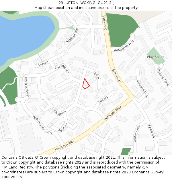 29, UPTON, WOKING, GU21 3LJ: Location map and indicative extent of plot