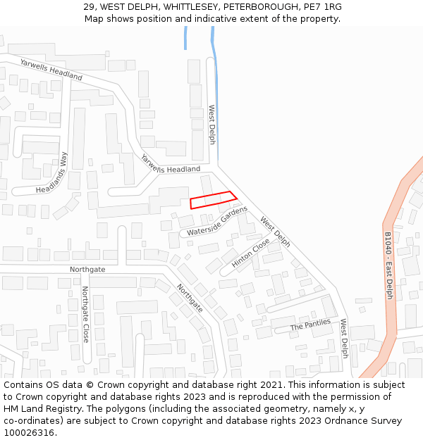 29, WEST DELPH, WHITTLESEY, PETERBOROUGH, PE7 1RG: Location map and indicative extent of plot