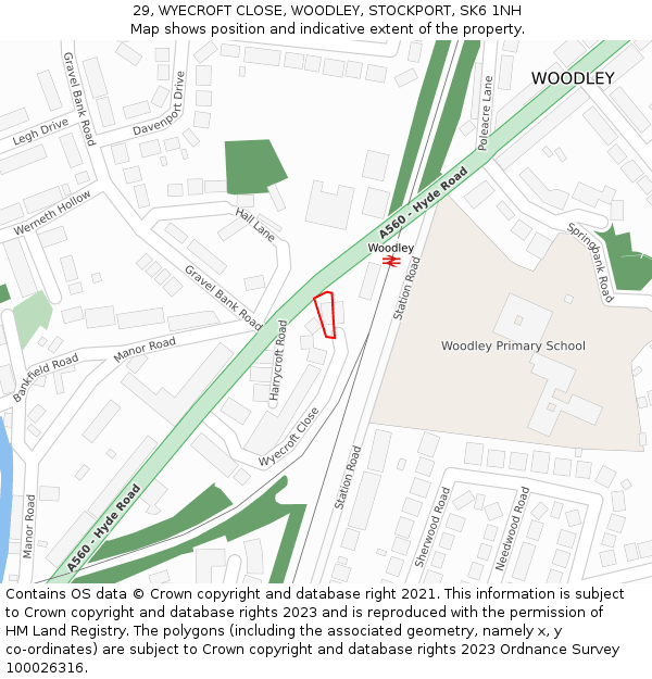 29, WYECROFT CLOSE, WOODLEY, STOCKPORT, SK6 1NH: Location map and indicative extent of plot