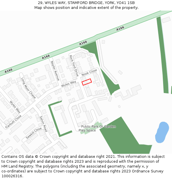 29, WYLES WAY, STAMFORD BRIDGE, YORK, YO41 1SB: Location map and indicative extent of plot