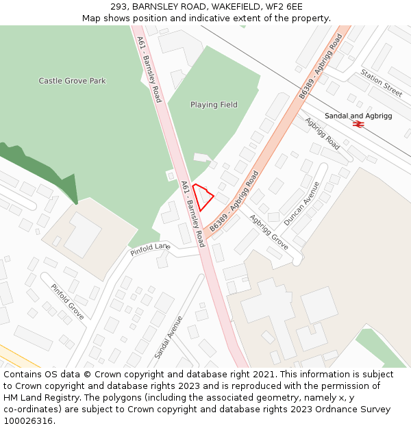 293, BARNSLEY ROAD, WAKEFIELD, WF2 6EE: Location map and indicative extent of plot