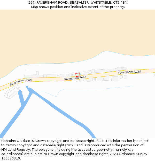 297, FAVERSHAM ROAD, SEASALTER, WHITSTABLE, CT5 4BN: Location map and indicative extent of plot