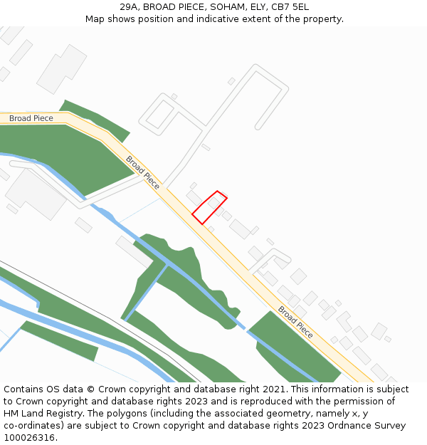 29A, BROAD PIECE, SOHAM, ELY, CB7 5EL: Location map and indicative extent of plot