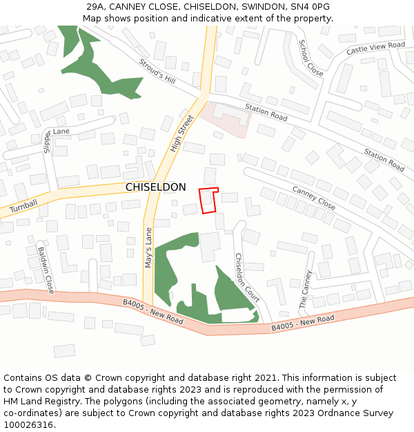 29A, CANNEY CLOSE, CHISELDON, SWINDON, SN4 0PG: Location map and indicative extent of plot