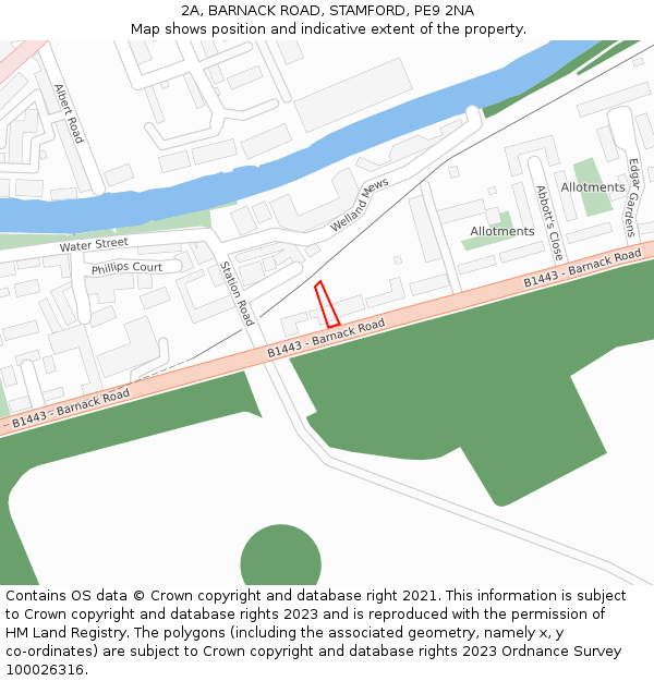 2A, BARNACK ROAD, STAMFORD, PE9 2NA: Location map and indicative extent of plot