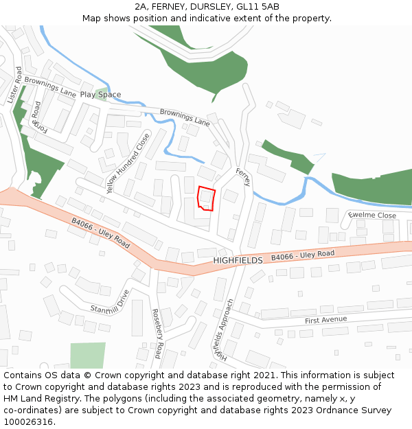 2A, FERNEY, DURSLEY, GL11 5AB: Location map and indicative extent of plot